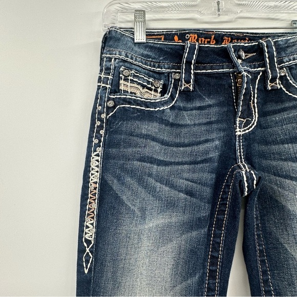 Rock Revival Jen Boot Cut Bling Butt Jeans Size 26 - Picture 4 of 9
